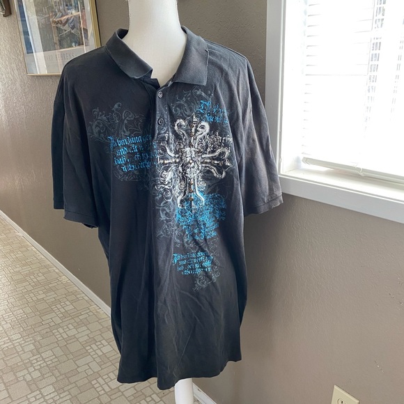 Stranded Other - Stranded men’s graphic embellished polo, Sz. XXL